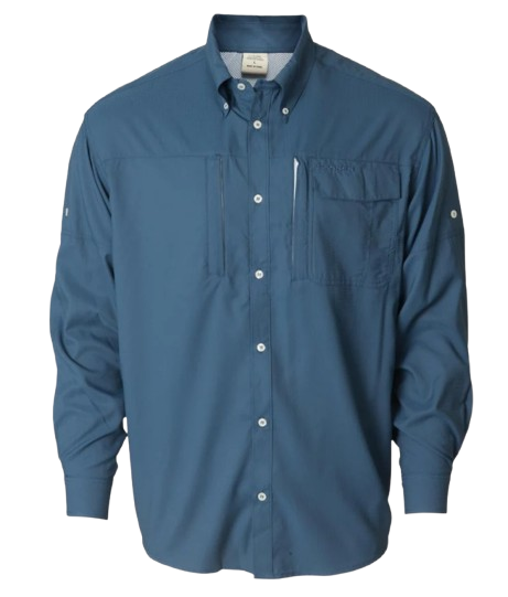 Banded Performance Fishing Shirt-Dark Denim