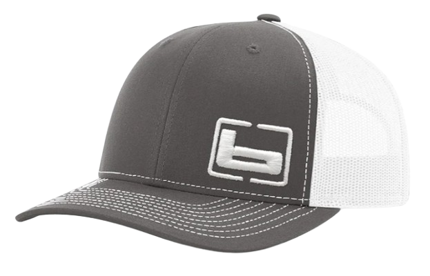 Banded Trucker Cap-Side Logo-Charcoal/White