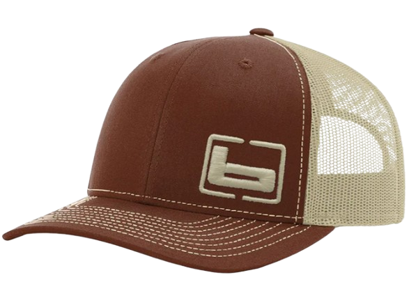 Banded Trucker Cap-Side Logo-Brown/Khaki