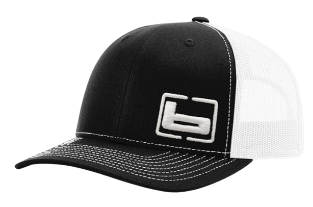 Banded Trucker Cap-Side Logo-Black/White