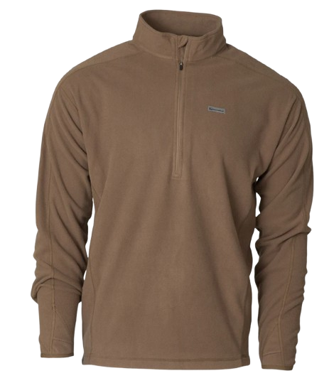 Waffle Fleece 1/4 Zip-Marsh Brown