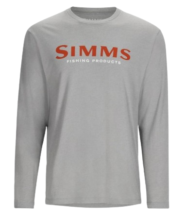 Simm's M's Simms Logo LS T-Shirt - Cinder Heather