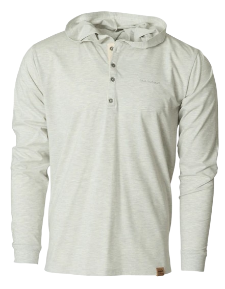Banded Five Oaks Hooded Henley-Smoke