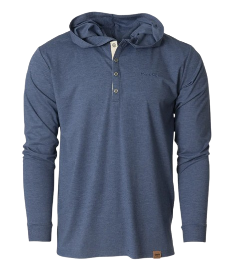 Banded Five Oaks Hooded Henley-Night Shadow