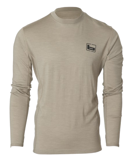 Banded BASE Wool Crew Top L/S-Lt Wt-Lt. Chocolate