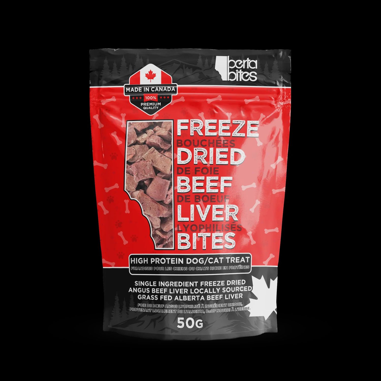 Freeze Dried Beef Liver Bites, weight: 50g
