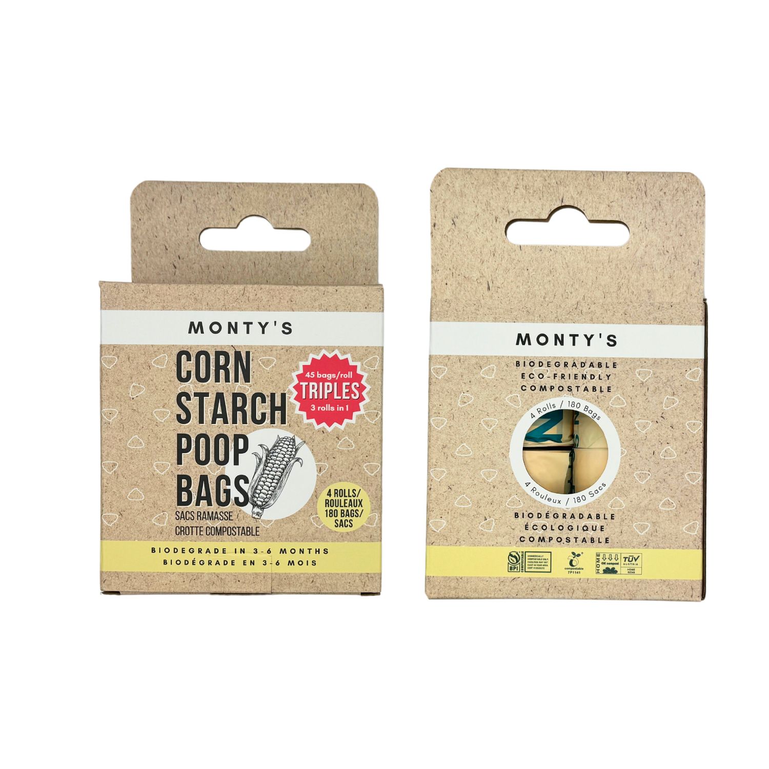 45 Bag Bulk Compostable Dog Poop Refill Rolls (180 Bags)