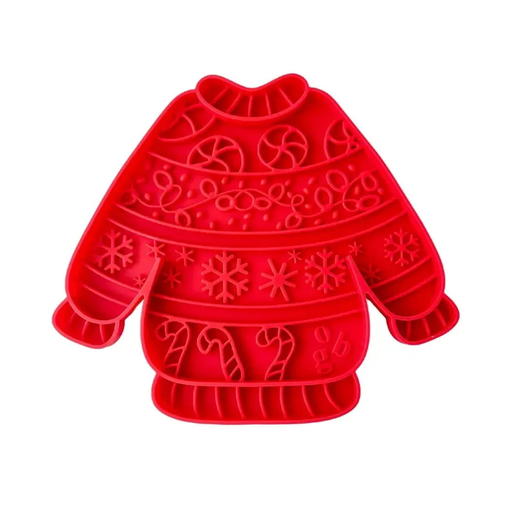 Ugly Holiday Sweater Lick Mat, Colour: cranberry bark