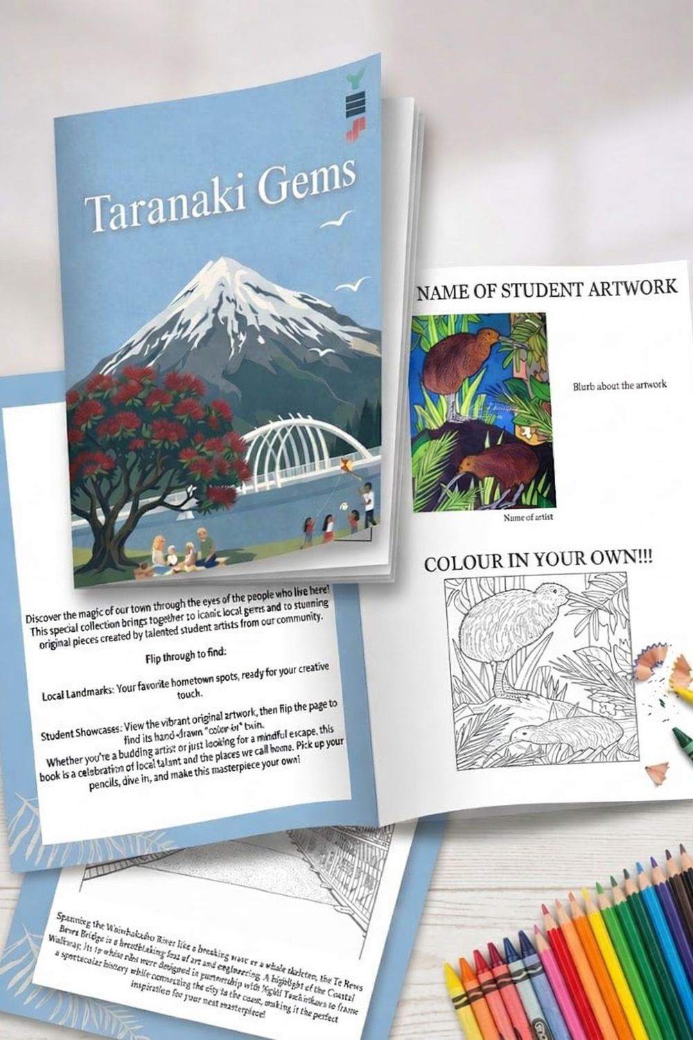 Taranaki Tourist Colouring Book