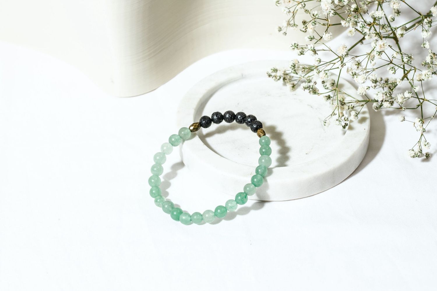 Aventurine &amp; Lava Diffuser Bracelet