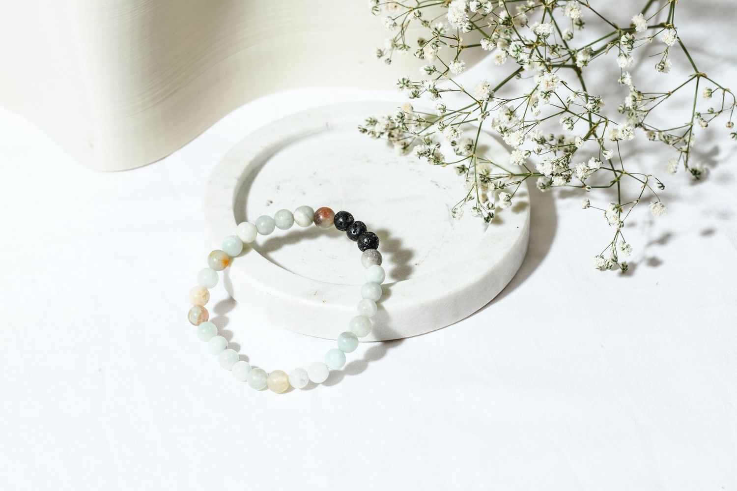 Amazonite &amp; Lava Diffuser Bracelet, Bead Size: 6mm