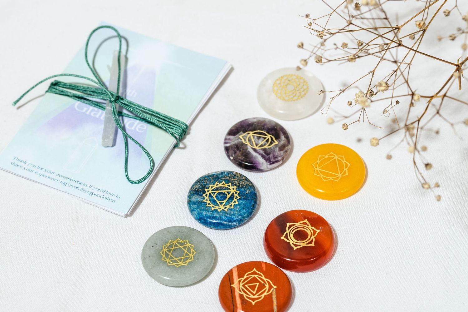 Engraved Chakra Crystal Set