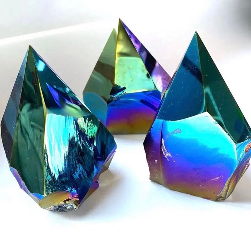 Titanium Aura Obsidian Point