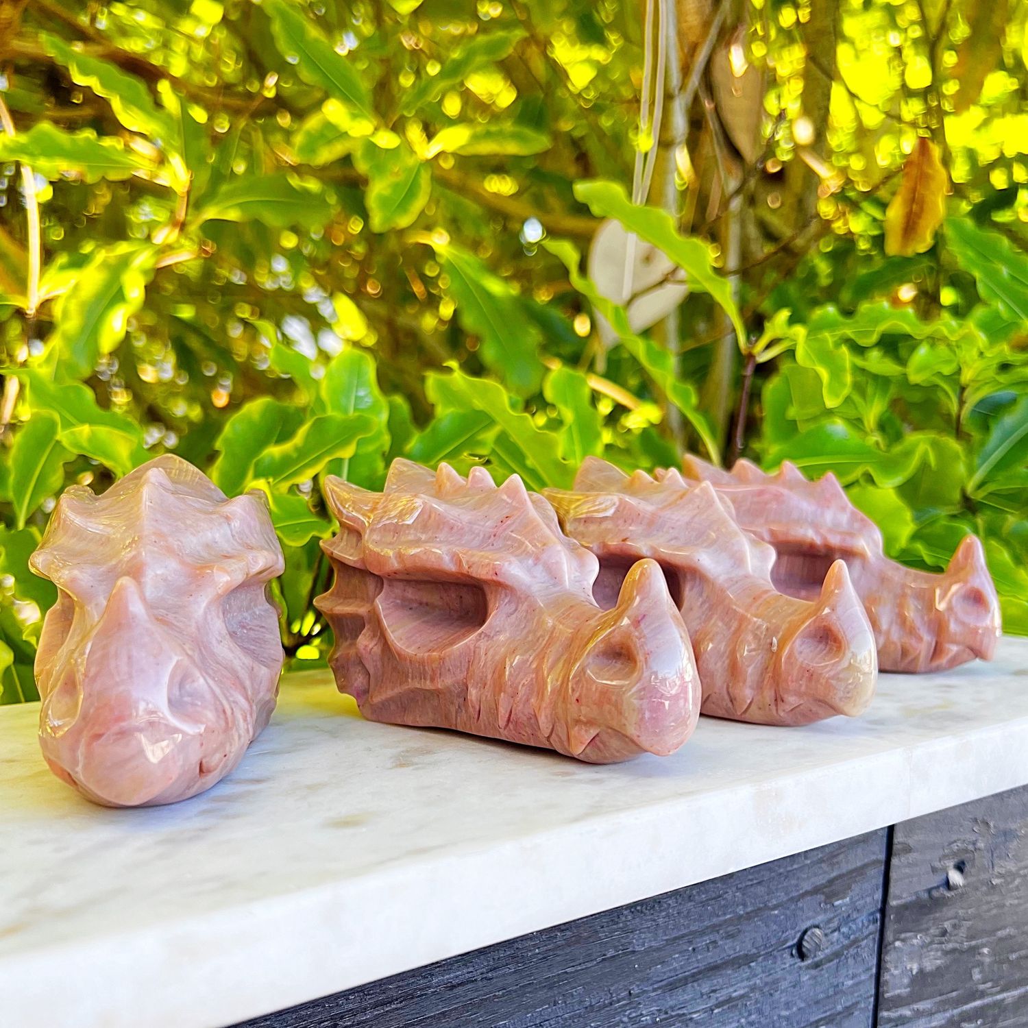 Pink Woodgrain Jasper Dragon