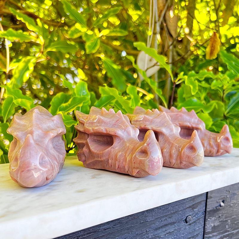 Pink Woodgrain Jasper Dragon