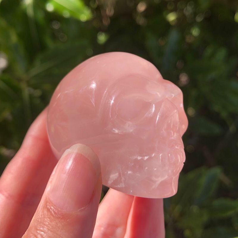 Rose Quartz Crystal Skull
