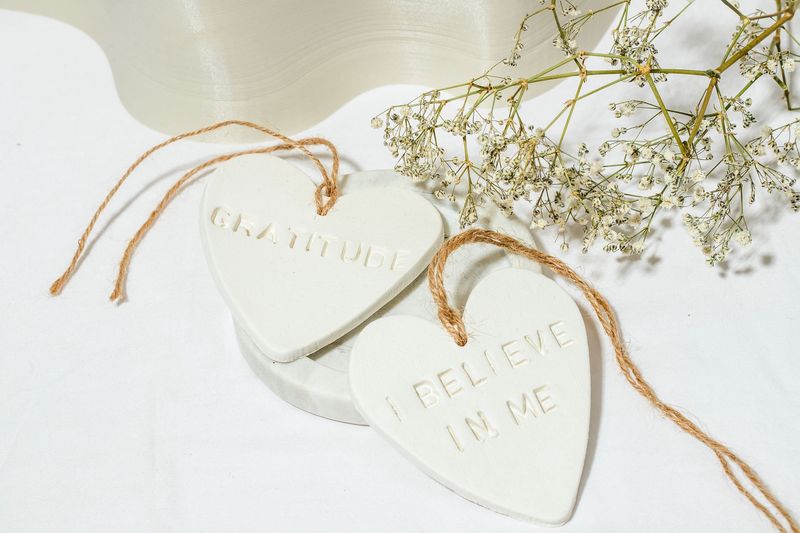 Clay Gratitude &amp; Love Hearts