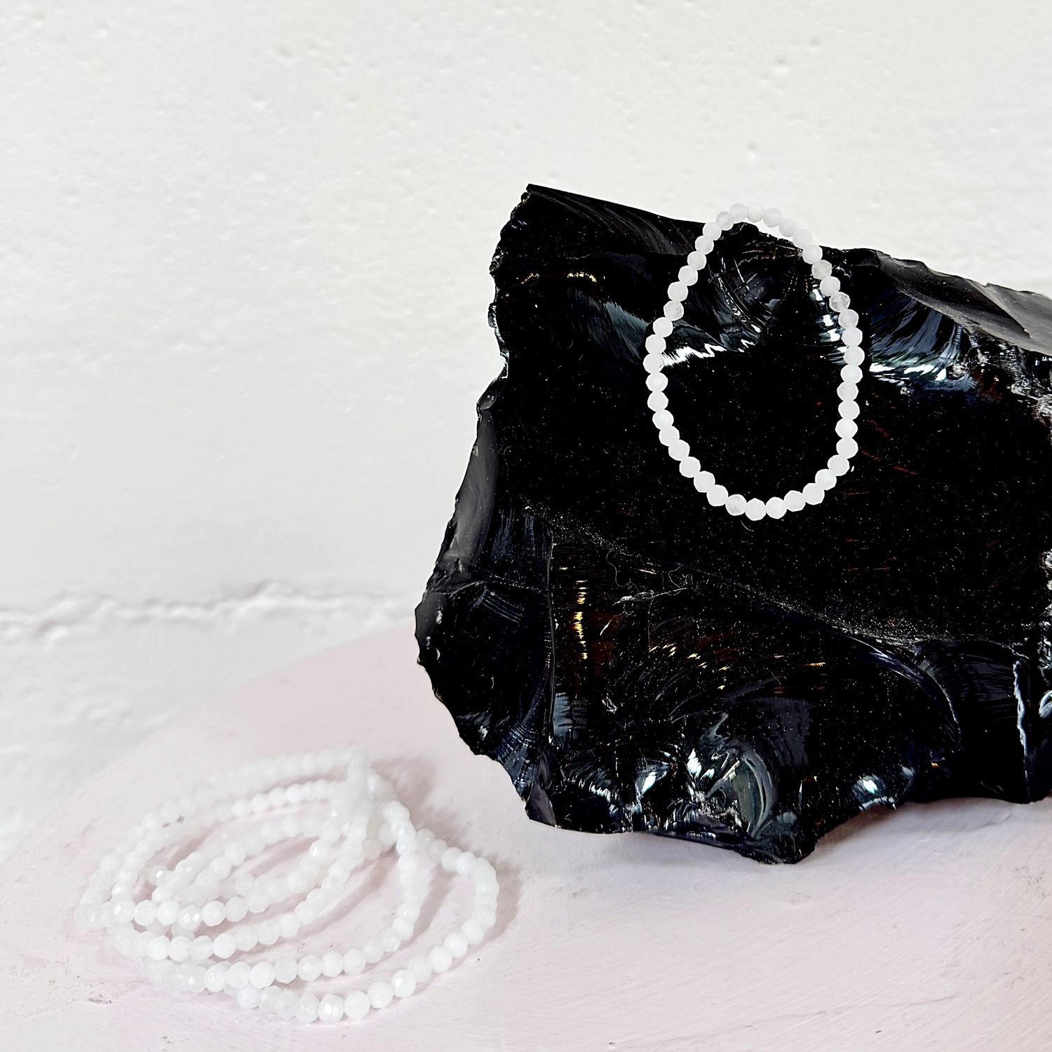 White Jade Faceted Bracelet