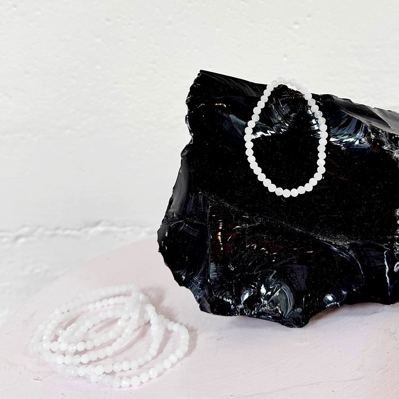 White Jade Faceted Bracelet