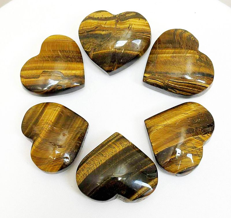 Tiger Eye Large Hearts