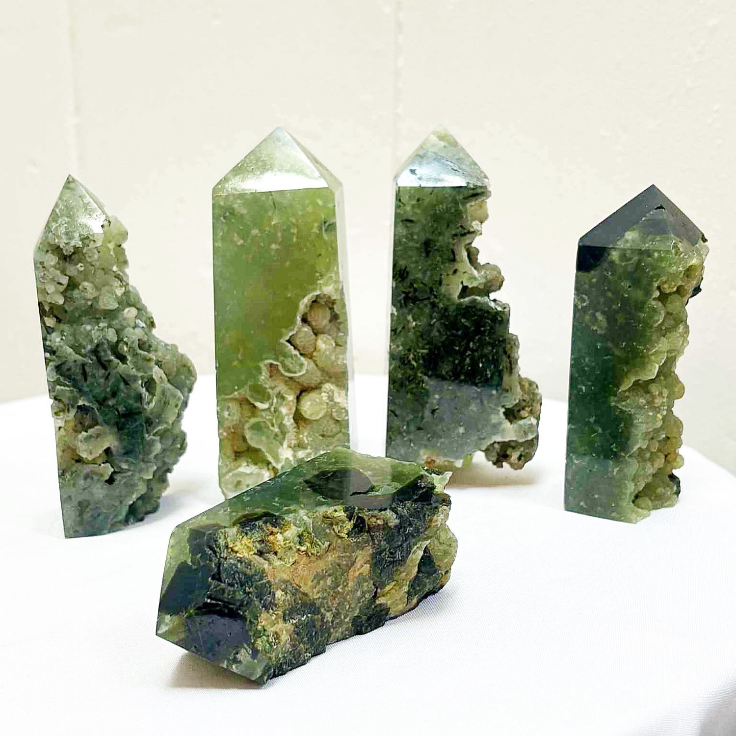Prehnite Raw Tower