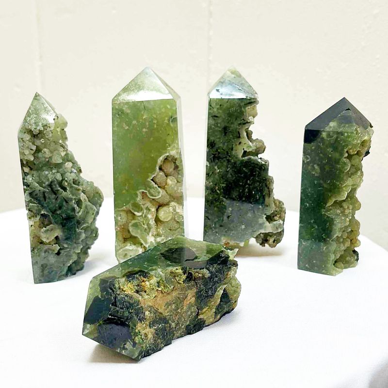 Prehnite Raw Tower