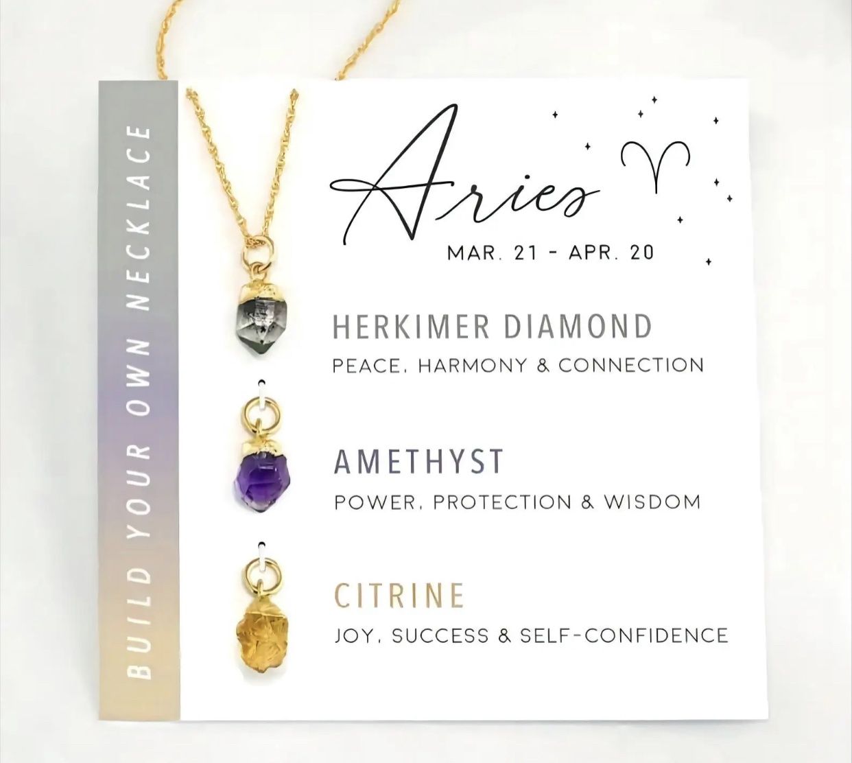 Zodiac Birthstone Necklaces, Crystal Type: Aries
