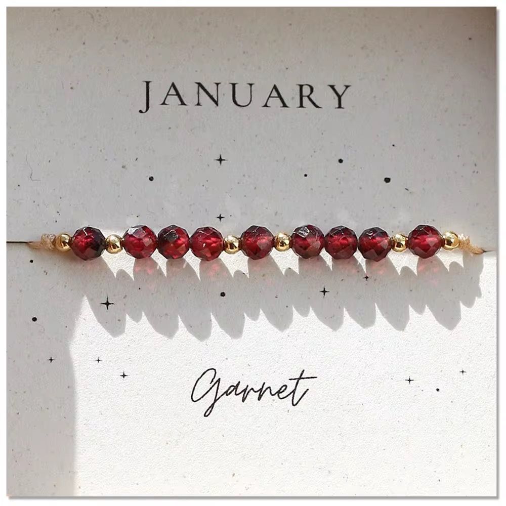Birthstone Bracelet, Stone Choice: Jan - Garnet