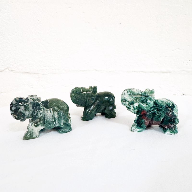 Moss Agate Elephant