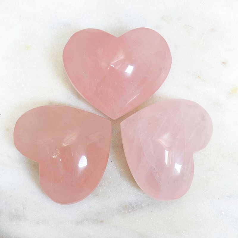 Chunky Rose Quartz Hearts