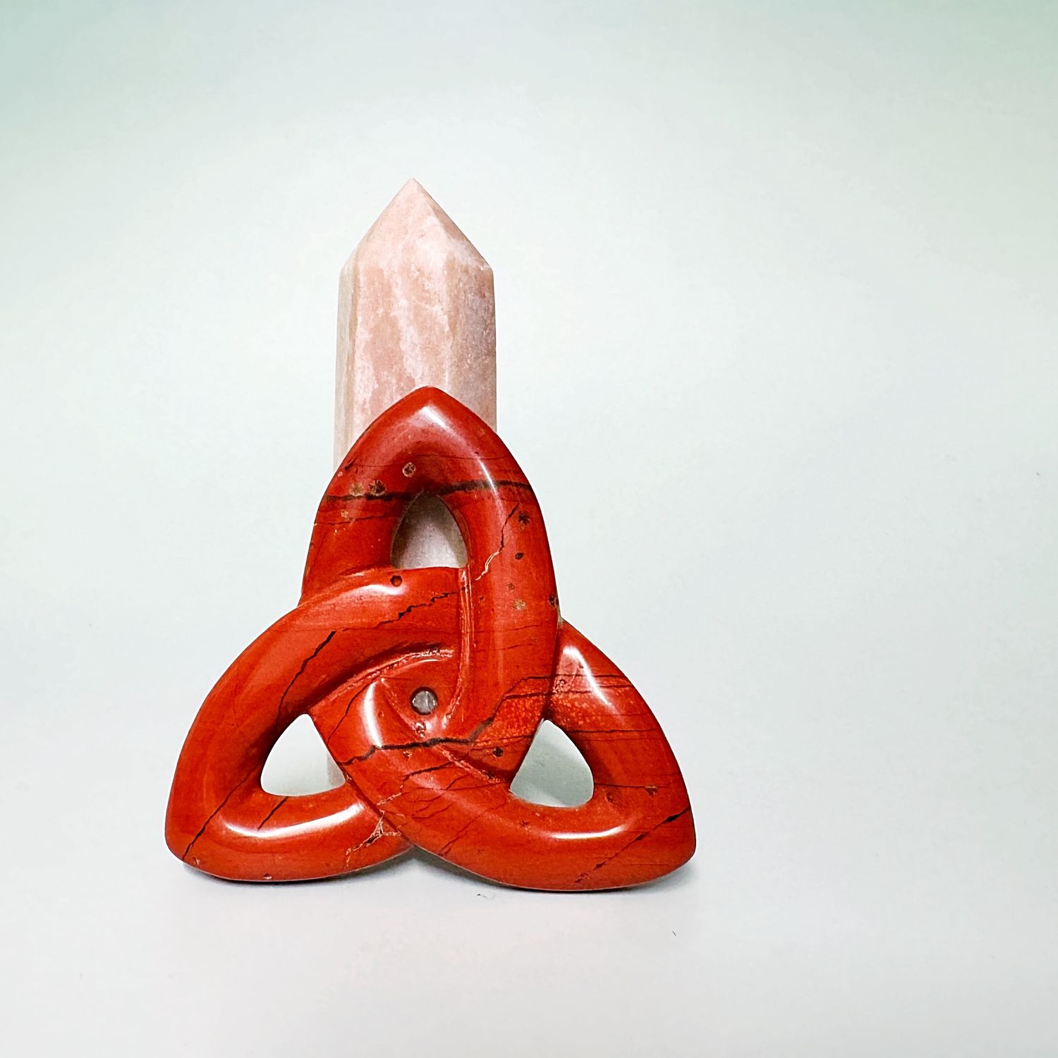 Celtic Knot : Triskel Carving, Crystal Type: Red Jasper