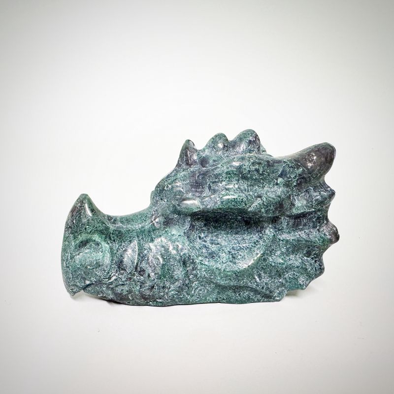 Moss Agate Dragon Head