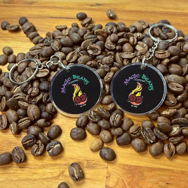 Magic Beans Coffee Logo Keyring