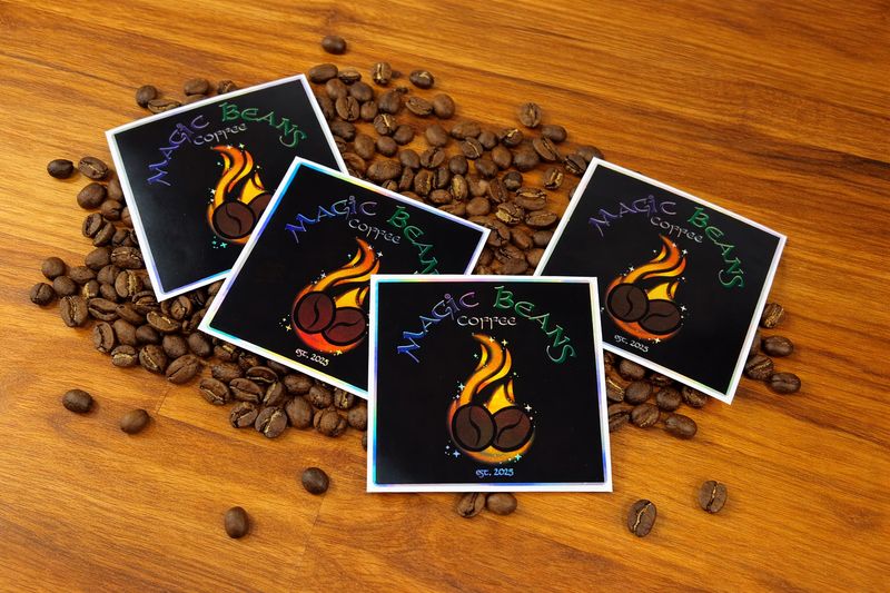 Magic Beans Coffee Foil Logo Sticker