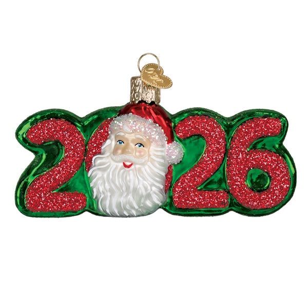 Dated 2026 Santa Ornament