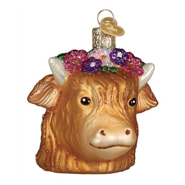 Floral Highland Cow Ornament