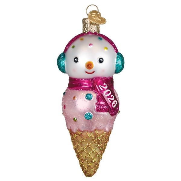 Dated 2026 Snowman Ornament
