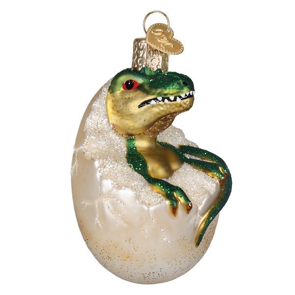 Baby Dino In Egg Ornament