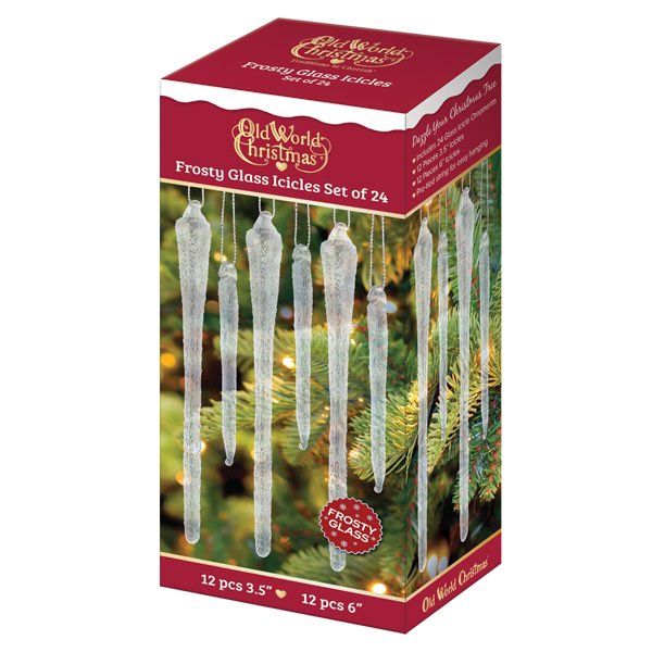 Frosty Glass Icicles - 24