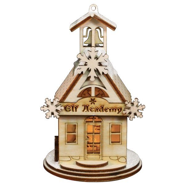 Elf Academy Schoolhouse Ornament