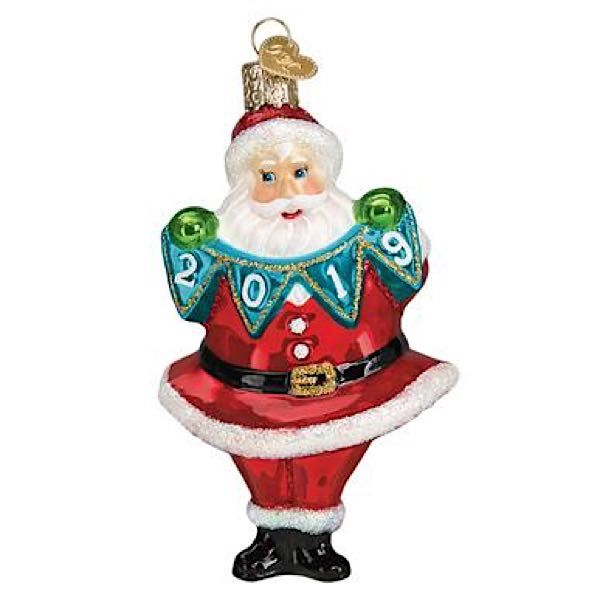 Dated 2019 Jolly Santa Ornament