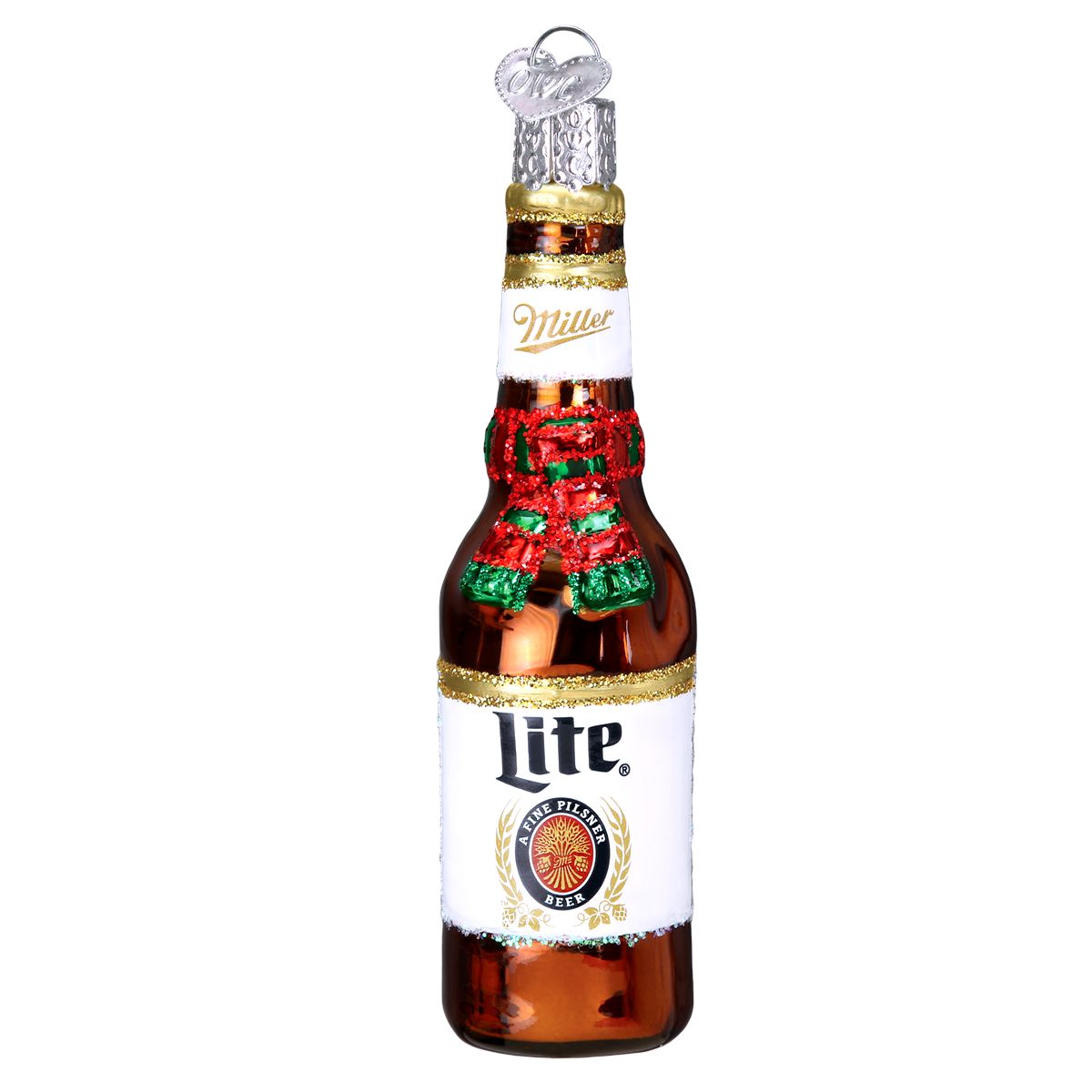 Holiday Miller Lite Bottle Ornament