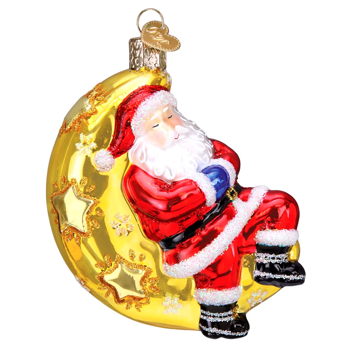 Moonlight Santa Ornament