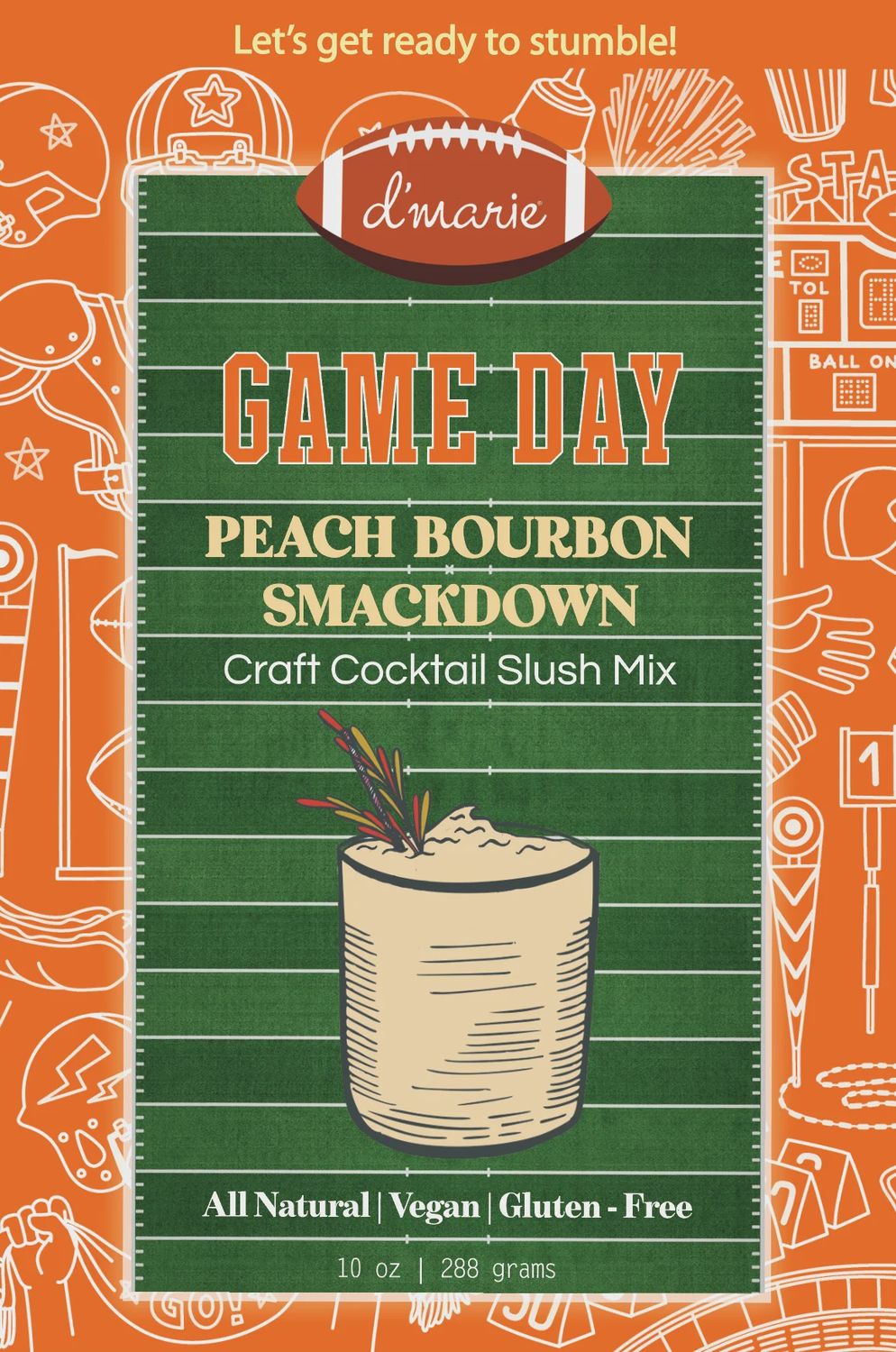 Game Day Cocktail Slush Peach Bourbon Smackdown