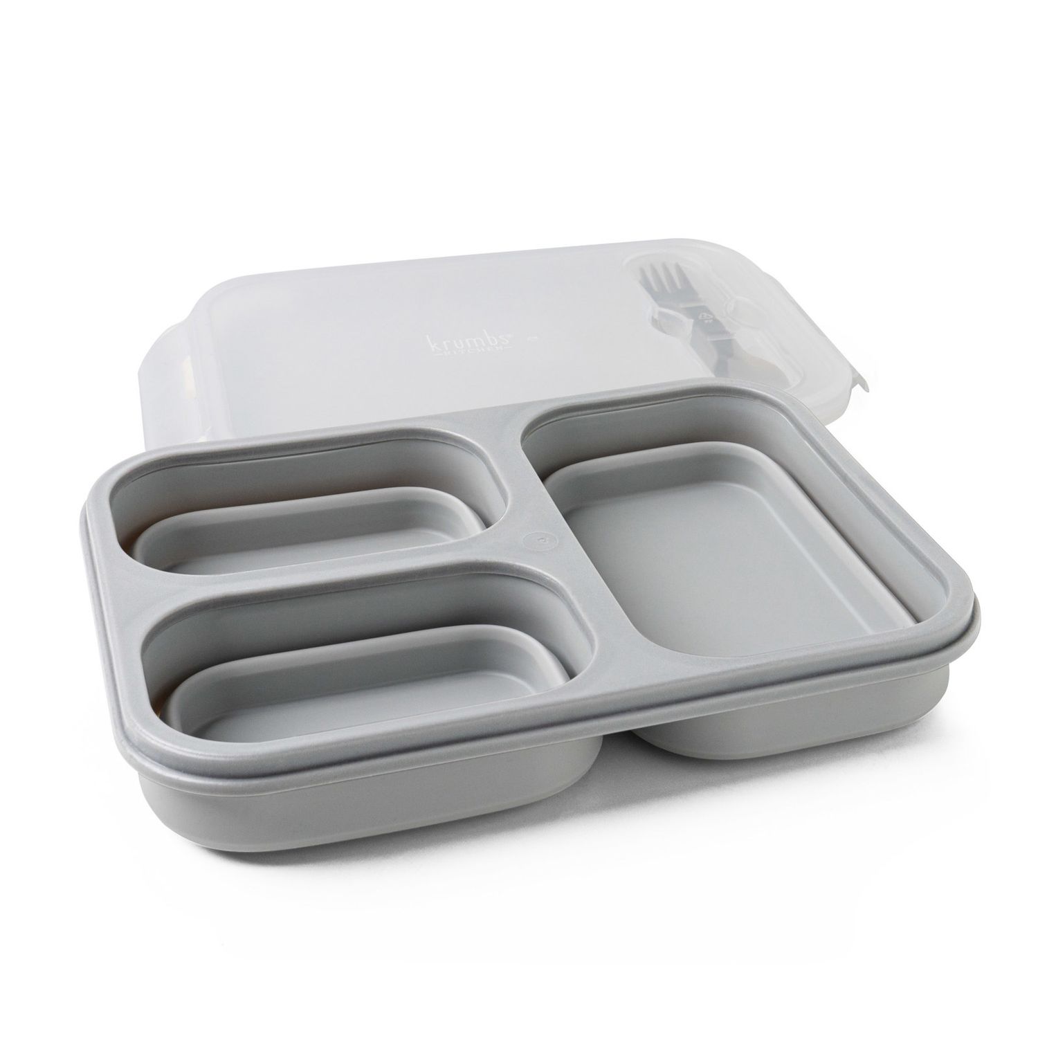 Collapsible Silicone Meal Prep Container Gray