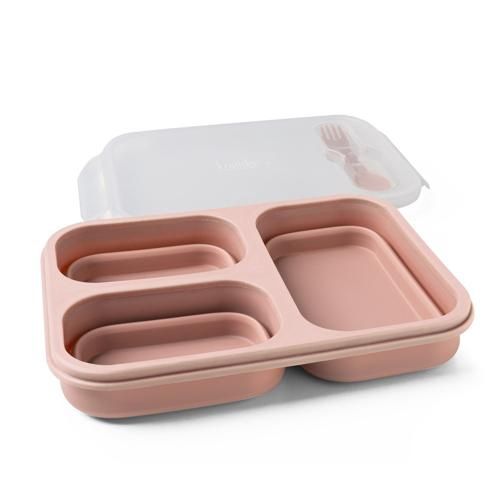 Collapsible Silicone Meal Prep Container Coral