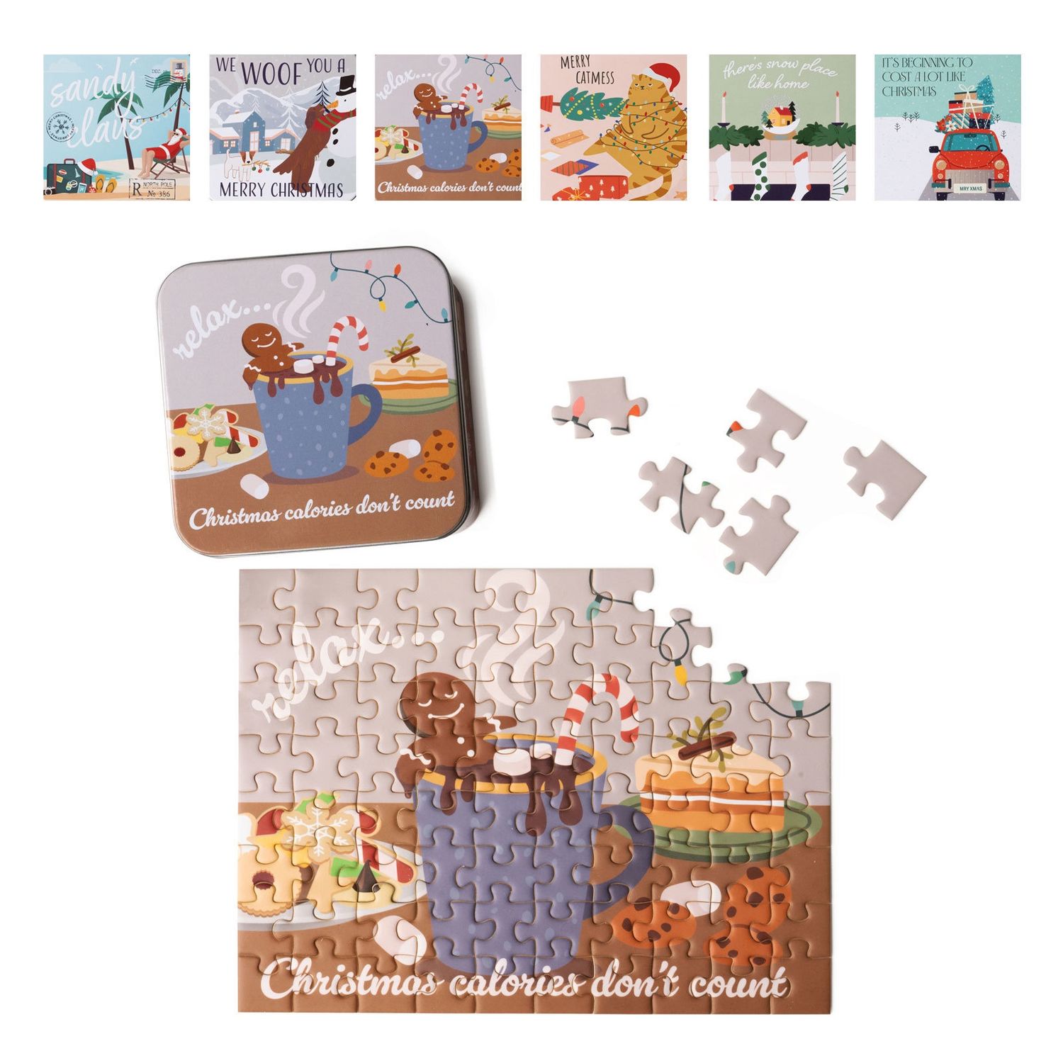 Holiday Mini Puzzle 80 Pcs Assorted