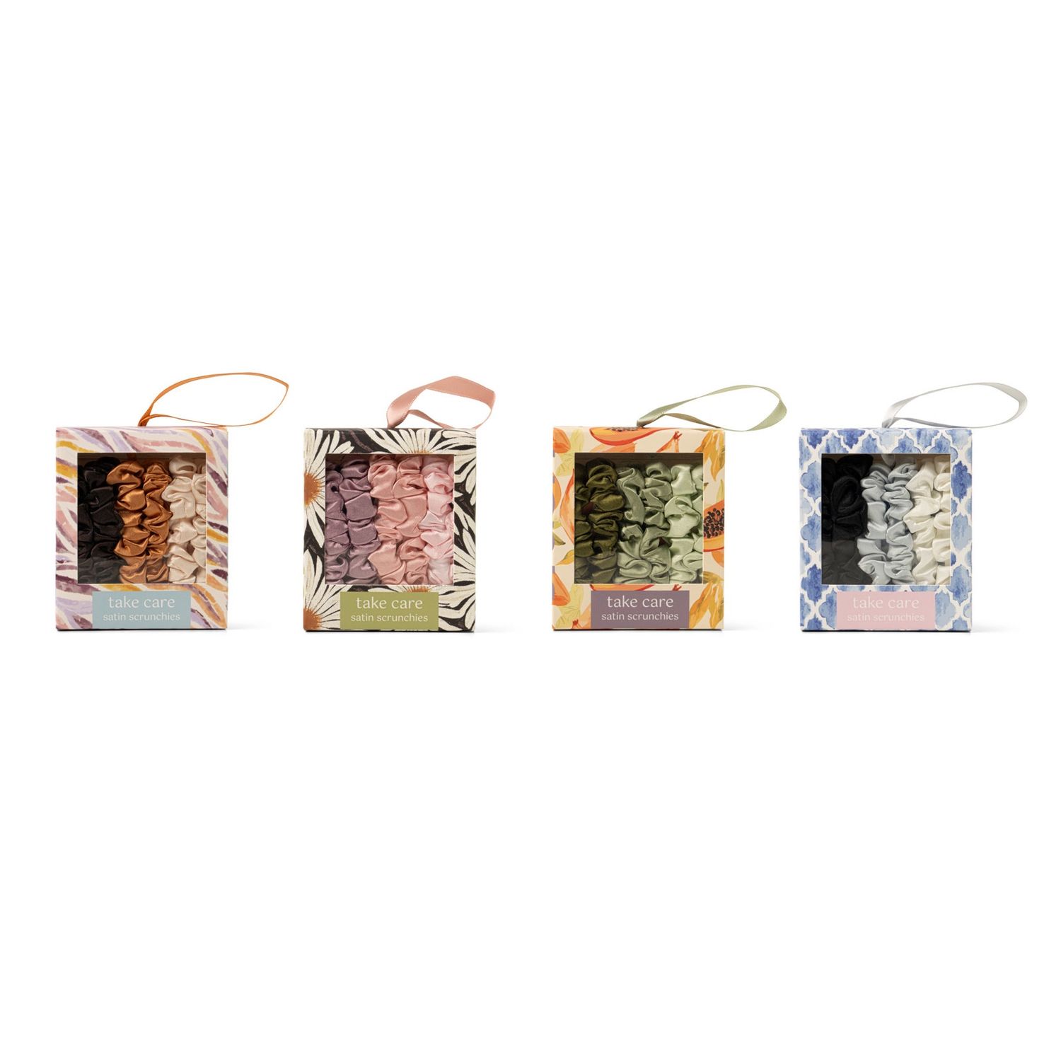Take Care Satin Scrunchies 6pc Styles Assorted