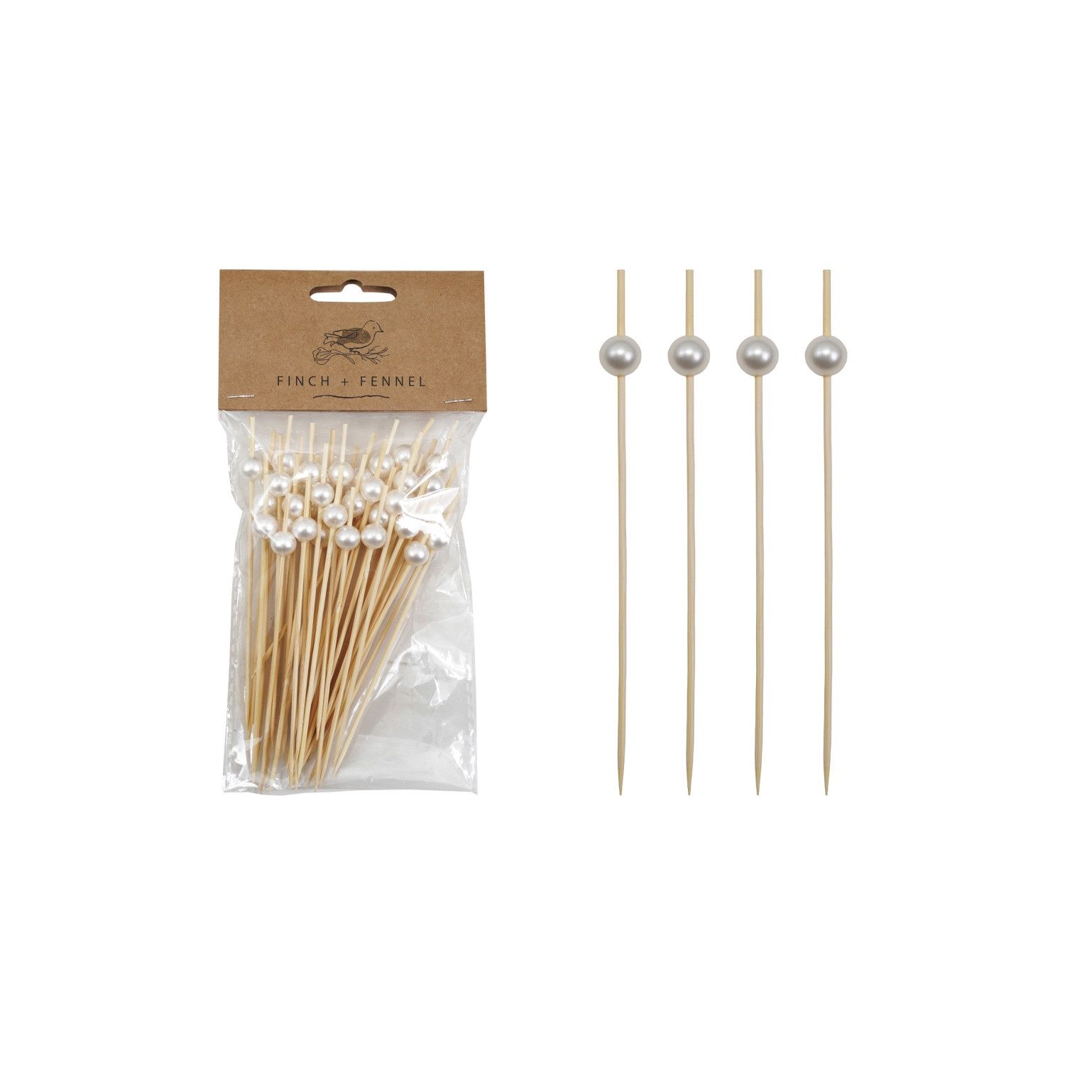 Finch + Fennel Bamboo Faux Pearl Skewers