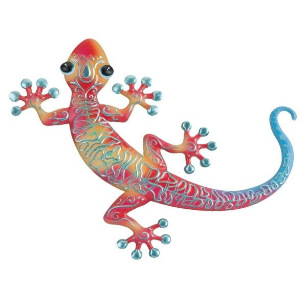 Swirl Gecko Wall Décor Red